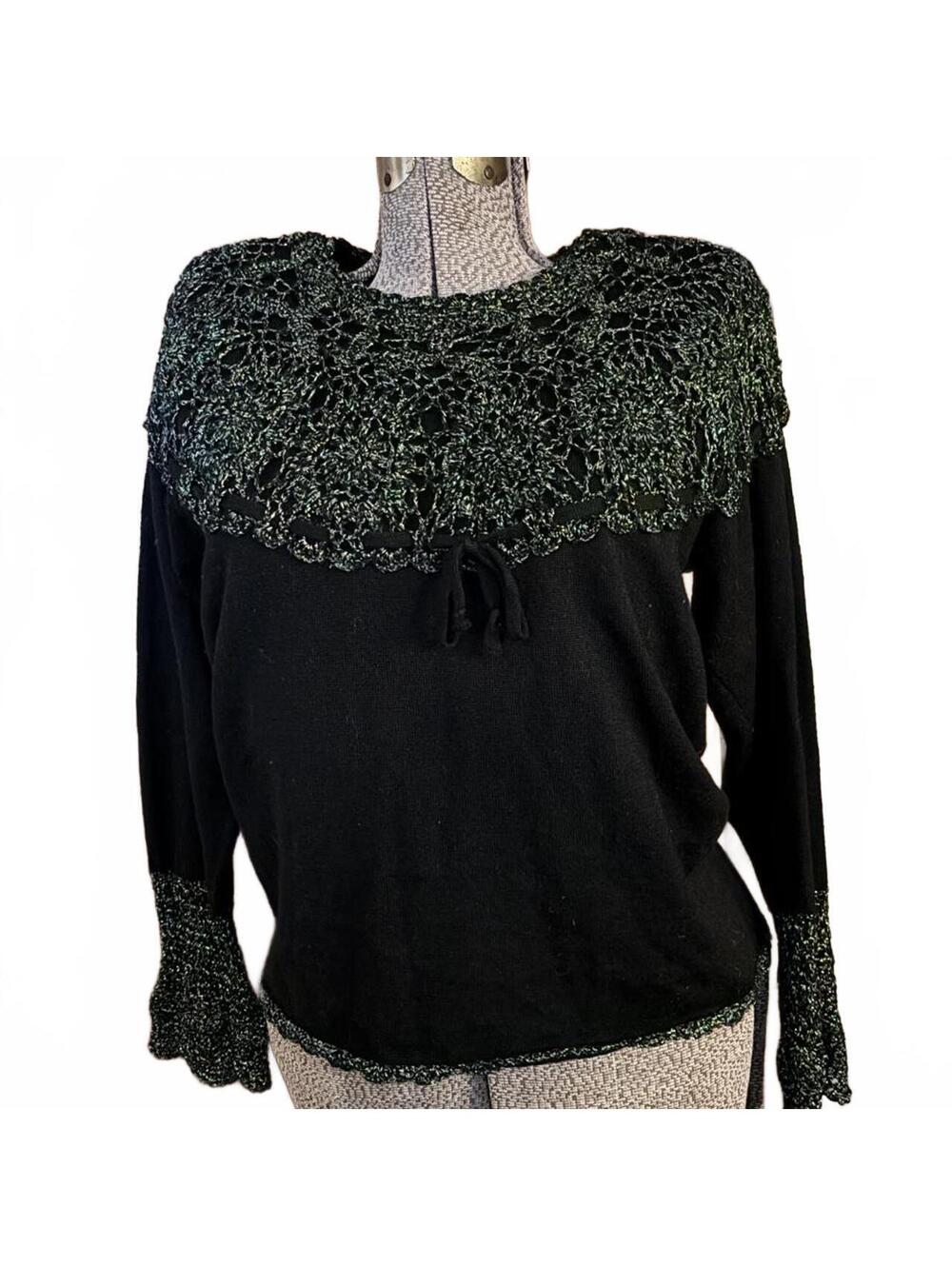 VINTAGE 80's Carducci Women's Green Pullover Sweater